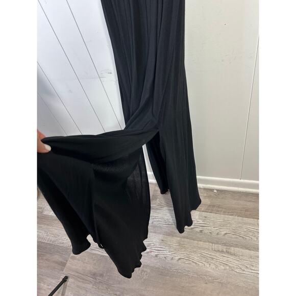 VICI COLLECTION Kimona Smocked Kimono Flutter Sleeve Black Maxi Dress Size S - Picture 6 of 9